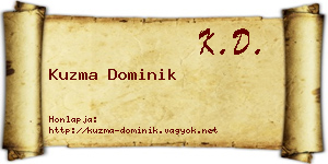 Kuzma Dominik névjegykártya